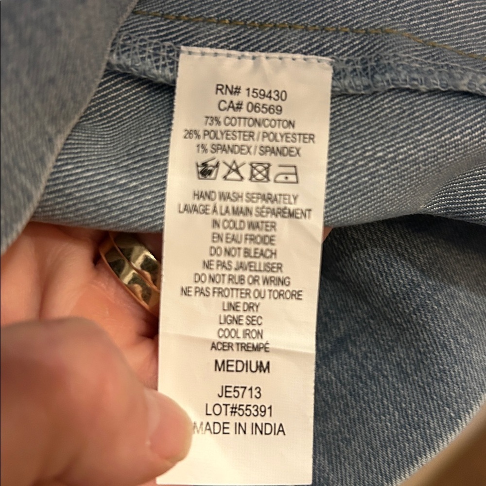 Jean dress, long sleeve, midi, size medium - Picture 5 of 5